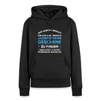 Jugendweihe Jugend Konfirmation Geschenk - Frauen Premium Bio Hoodie - Schwarz - Vorne - Julia (174cm)