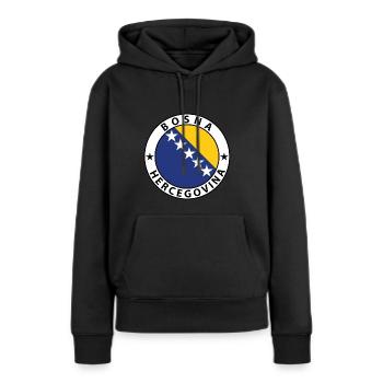 Bosnien und Herzegowina - Frauen Premium Bio Hoodie - Schwarz - Vorne - Julia (174cm)