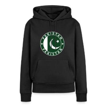 Pakistan - Frauen Premium Bio Hoodie - Schwarz - Vorne - Julia (174cm)