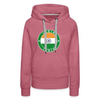 Indien - Frauen Premium Bio Hoodie - Malve - Vorne - Isabella (175cm)