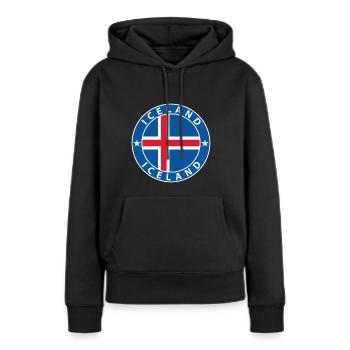Islande - Sweat à capuche Premium bio Femme - noir - Devant - Julia (174cm)