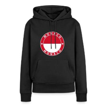 Monaco - Sweat à capuche Premium bio Femme - noir - Devant - Julia (174cm)