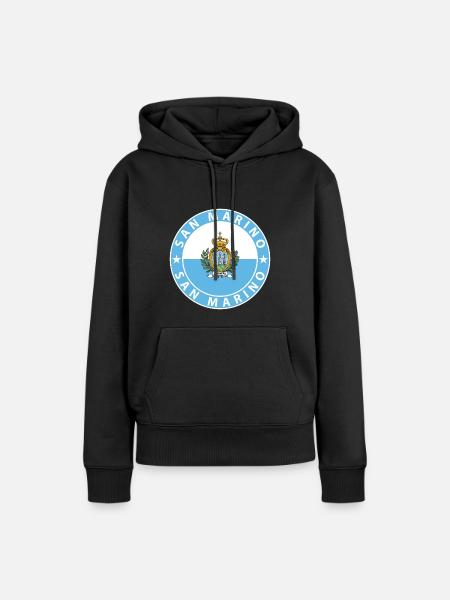 San Marino - Frauen Premium Bio Hoodie - Schwarz