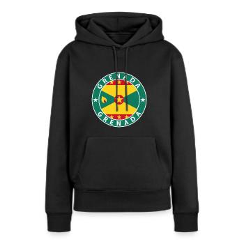 Grenada - Frauen Premium Bio Hoodie - Schwarz - Vorne - Julia (174cm)