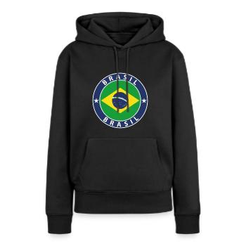 Brasilien - Frauen Premium Bio Hoodie - Schwarz - Vorne - Julia (174cm)