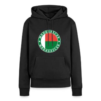 Madagascar - Sweat à capuche Premium bio Femme - noir - Devant - Julia (174cm)
