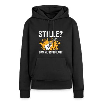 Gitarre Musik Akustische Gitarre Geschenk - Frauen Premium Bio Hoodie - Schwarz - Vorne - Julia (174cm)
