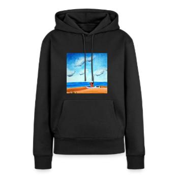 Boot am Meer - Frauen Premium Bio Hoodie - Schwarz - Vorne - Julia (174cm)