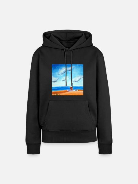 Boot am Meer - Frauen Premium Bio Hoodie - Schwarz