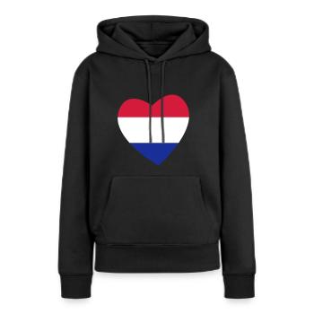 Coeur Pays-Bas - Sweat à capuche Premium bio Femme - noir - Devant - Julia (174cm)