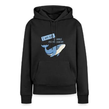 Baleine bleue grosse baleine dans la bande dessinée d'illustration de l'océan - Sweat à capuche Premium bio Femme - noir - Devant - Julia (174cm)