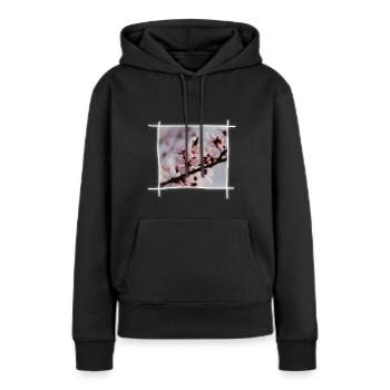 Kirschblüten & Kirschbaum - Frauen Premium Bio Hoodie - Schwarz - Vorne - Julia (174cm)