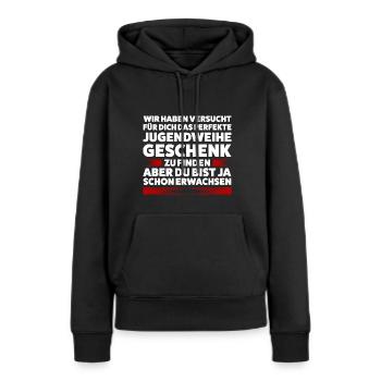 Jugendweihe Jugend Konfirmation Geschenk - Frauen Premium Bio Hoodie - Schwarz - Vorne - Julia (174cm)
