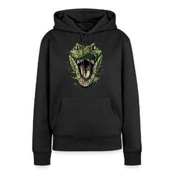 Krokodil Alligator Reptilien Kroko Liebe Krokodile - Frauen Premium Bio Hoodie - Schwarz - Vorne - Julia (174cm)