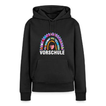 Vorschule Regenbogen Vorschüler Geschenk - Frauen Premium Bio Hoodie - Schwarz - Vorne - Julia (174cm)
