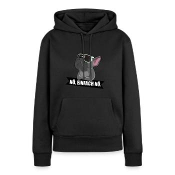 Französische Bulldogge Nö einfach nö - Frauen Premium Bio Hoodie - Schwarz - Vorne - Julia (174cm)