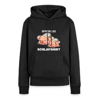 Schlafshirt Schwein Schlafanzug Geschenk - Frauen Premium Bio Hoodie - Schwarz - Vorne - Julia (174cm)