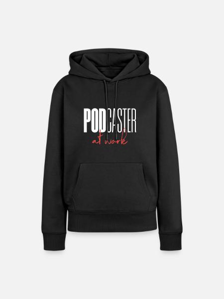 Podcaster Podcast at work - Frauen Premium Bio Hoodie - Schwarz
