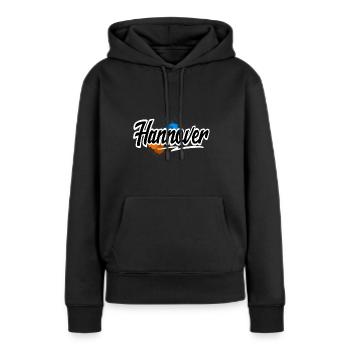 Hanovre - Sweat à capuche Premium bio Femme - noir - Devant - Julia (174cm)