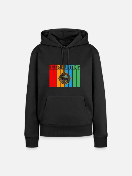 Hirschjagd Retro-Design Hirschjagd Geschenk - Frauen Premium Bio Hoodie - Schwarz