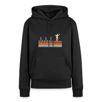 Mumie Herzschlag - Frauen Premium Bio Hoodie - Schwarz - Vorne - Julia (174cm)