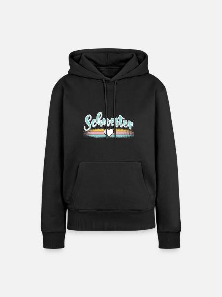 Schwester - Frauen Premium Bio Hoodie - Schwarz