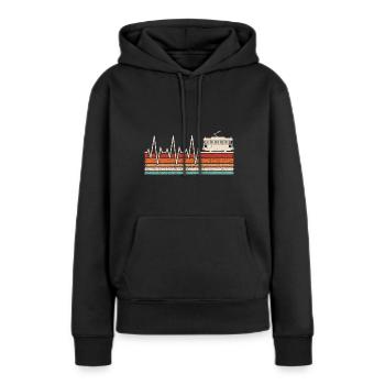 Straßenbahn Herzschlag - Frauen Premium Bio Hoodie - Schwarz - Vorne - Julia (174cm)