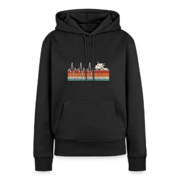 Combiner Heartbeat - Sweat à capuche Premium bio Femme - noir - Devant - Julia (174cm)