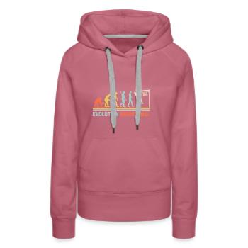 Évolution du basketball - Sweat à capuche Premium bio Femme - mauve - Devant - Isabella (175cm)
