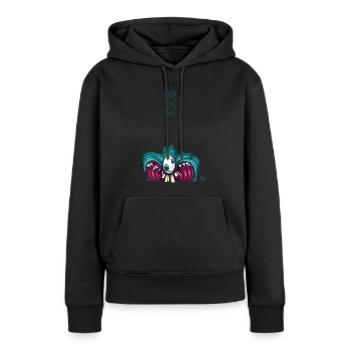 OneEyeTwoPupil [00110101] - Sweat à capuche Premium bio Femme - noir - Devant - Julia (174cm)