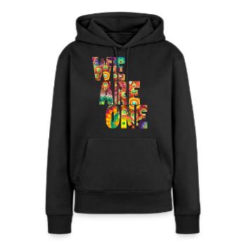 Goa Psytrance - Sweat à capuche Premium bio Femme - noir - Devant - Julia (174cm)