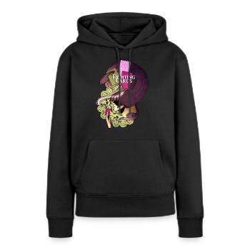 Fighting cards - Invocateur - Sweat à capuche Premium bio Femme - noir - Devant - Julia (174cm)