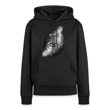 Marteau de Thor - Sweat à capuche Premium bio Femme - noir - Devant - Julia (174cm)
