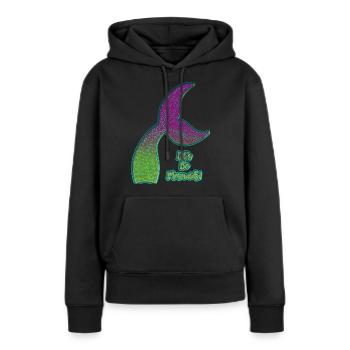 Nageoire de sirène colorée - Sweat à capuche Premium bio Femme - noir - Devant - Julia (174cm)
