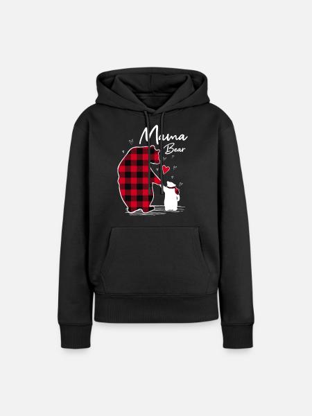 Mama Bear - Frauen Premium Bio Hoodie - Schwarz
