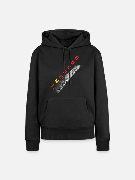 Reifenpfad Neon Typo - Frauen Premium Bio Hoodie - Schwarz
