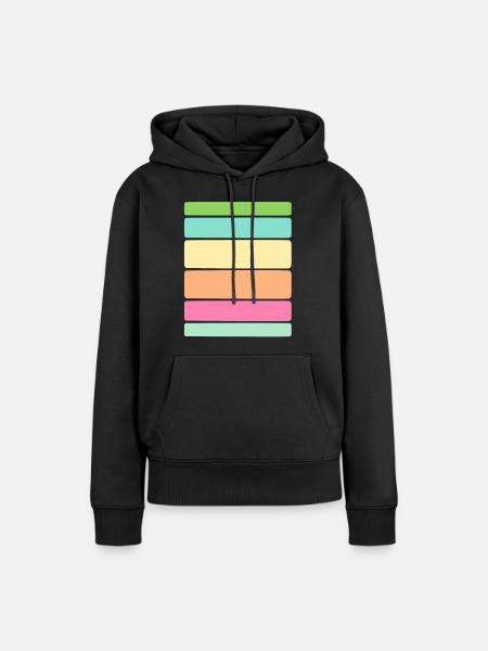 Streifen / Linien / Sprüche / Trend - Frauen Premium Bio Hoodie - Schwarz