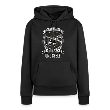 Modellbauer mit Herz und Seele Modellflugzeug - Frauen Premium Bio Hoodie - Schwarz - Vorne - Julia (174cm)