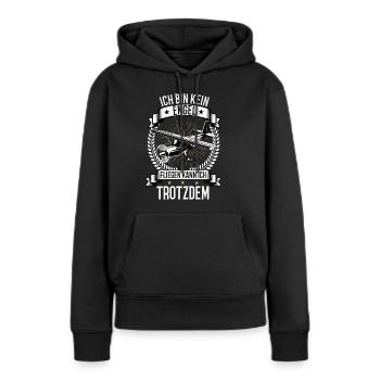 Ich bin kein Engel Modellflugzeug Flugzeug Flug - Frauen Premium Bio Hoodie - Schwarz - Vorne - Julia (174cm)