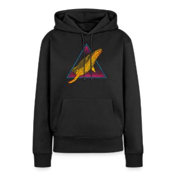 Baleine à bosse - Sweat à capuche Premium bio Femme - noir - Devant - Julia (174cm)