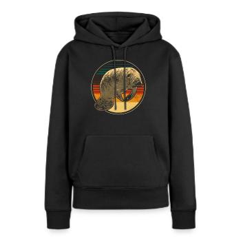 Seekuh - Frauen Premium Bio Hoodie - Schwarz - Vorne - Julia (174cm)