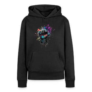 Paint Effect Fist - Women’s Premium Organic Hoodie - black - Front - Julia (174cm)