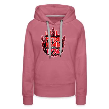 METALHEAD since 1976 - Women’s Premium Organic Hoodie - mauve - Front - Isabella (175cm)