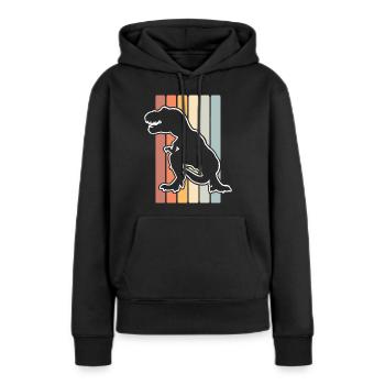 T Rex - Sweat à capuche Premium bio Femme - noir - Devant - Julia (174cm)