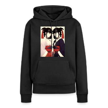 Twins - Women’s Premium Organic Hoodie - black - Front - Julia (174cm)