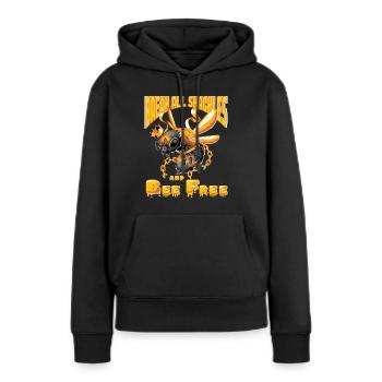 Freiheit Lebe frei ohne Fesseln Spruch Philosophie - Frauen Premium Bio Hoodie - Schwarz - Vorne - Julia (174cm)