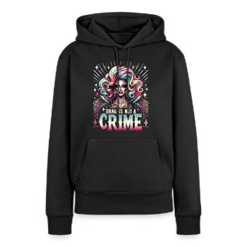 Culture drag exclusive et inspiration drag queen - Sweat à capuche Premium bio Femme - noir - Devant - Julia (174cm)