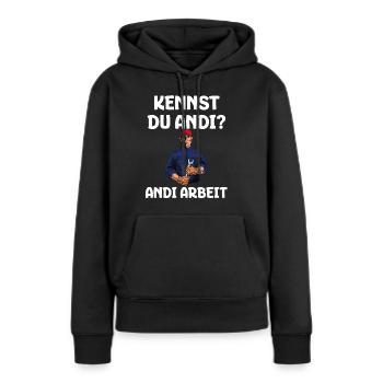 Do you know Andi? Andi Arbeit - Craftsman - Women’s Premium Organic Hoodie - black - Front - Julia (174cm)