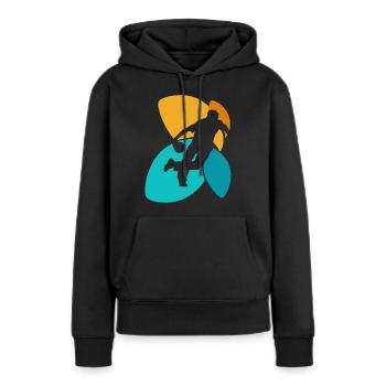 Bowler Strike Kugel - Frauen Premium Bio Hoodie - Schwarz - Vorne - Julia (174cm)