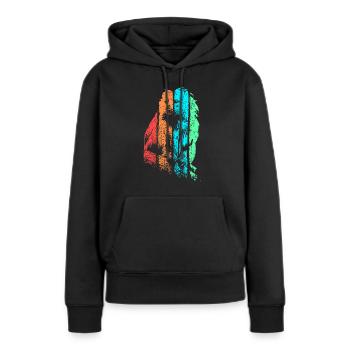 Tamarin Affe Primat - Frauen Premium Bio Hoodie - Schwarz - Vorne - Julia (174cm)